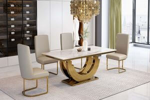 IMPERIAL fehér,arany étkezőasztal 200 cm
