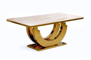 Jedálenský stôl IMPERIAL bielo zlatý 200cm