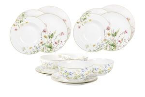 Porcelánová jedálenská súprava s kvetmi 16ks