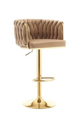 Világosbarna bársony bárszék LUX 105 cm