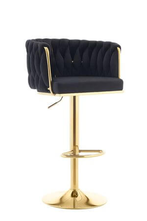 Fekete arany bársony bárszék LUX 105 cm
