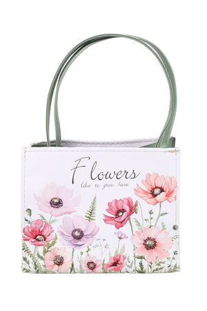 Ajándéktáska Virágok mintával, 16 cm
