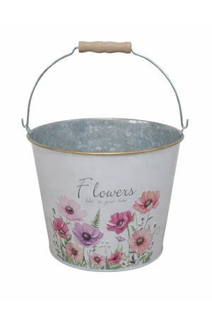 Dekoratív fém virágcserép Flowers, 28 cm