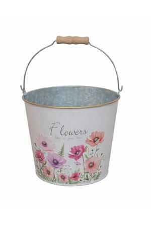 Dekoratív fém virágcserép Flowers, 26 cm