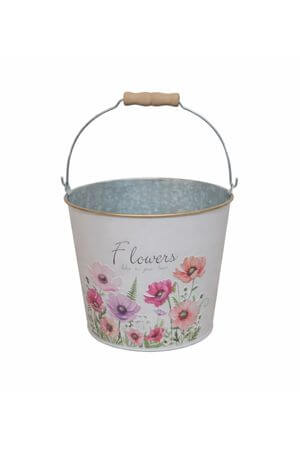 Dekoratív fém virágcserép Flowers, 23 cm