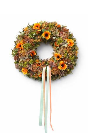 Věnec Sasanka Orange 43 cm