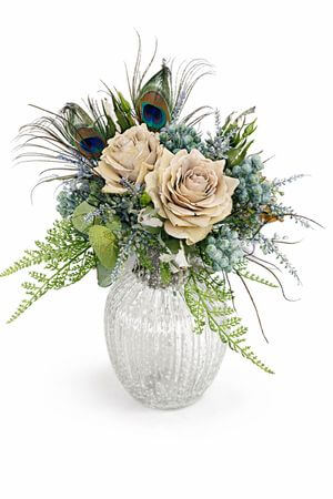 Dekorácia pávie pierko 36 cm