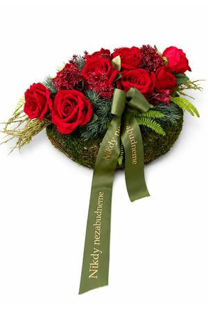 Věnec na hrob Red Rose 45 cm
