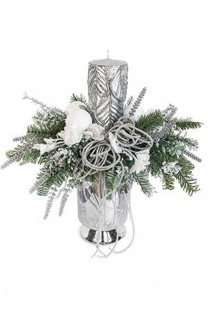 Karácsonyi gyertyatartó Silver Frost 40 cm
