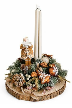 Karácsonyi gyertyatartó Mézeskalács nagypapa 48 cm