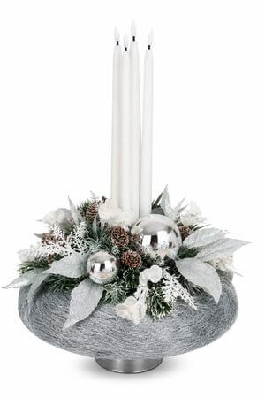 Karácsonyi asztaldísz Silver Frost 58 cm
