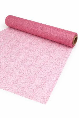 Ružová organza s pavučinovou štruktúrou