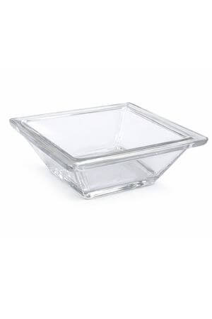 Átlátszó négyzet alakú üvegváza 20cm