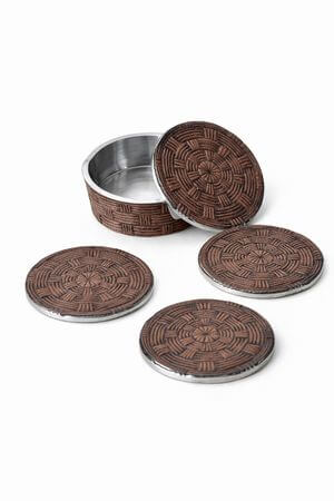 Réz-ezüst poháralátétek 4db 8,5 cm