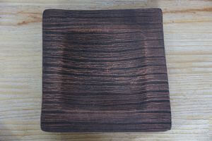 Réz-ezüst színű négyzet alumínium tálca 20cm