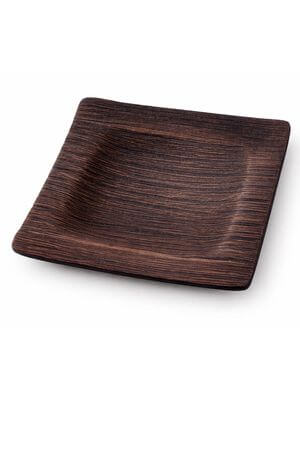 Réz-ezüst színű négyzet alumínium tálca 20cm