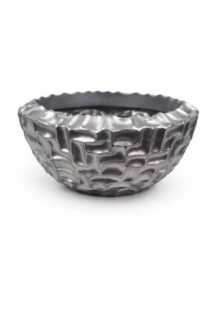 Strieborný okrúhly glamour kvetináč 39cm