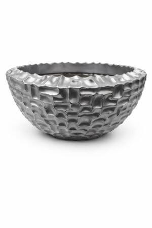 Strieborný okrúhly glamour kvetináč 48 cm