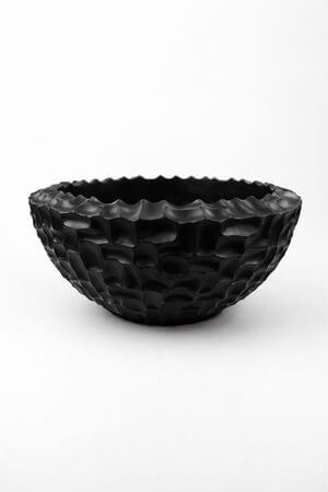 Černý kulatý glamour květináč 48 cm