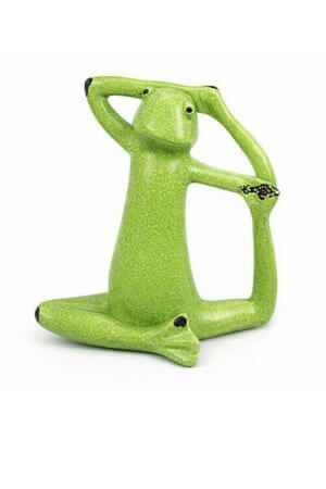 Zelená keramická žába 10cm