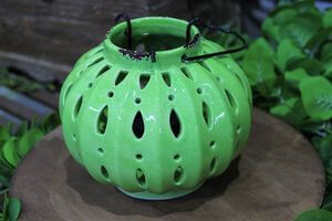 Zöld mintás lámpás 16cm