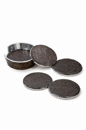 Hnědé šoupané podložky pod sklenice 4ks 11cm