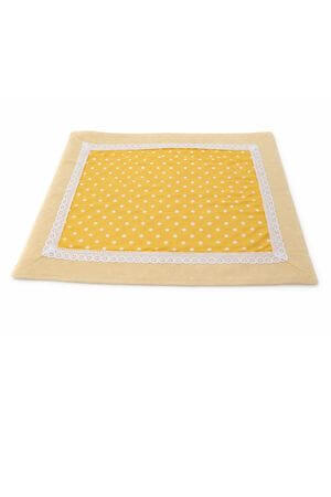 Žlutý ubrus s bílými tečkami 35x45cm
