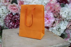 Narancssárga textil ajándéktáska 15cm 