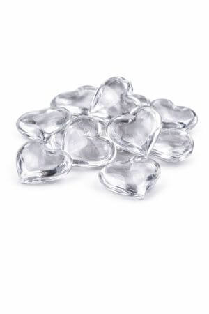 Átlátszó dekor szívek 24db 2cm