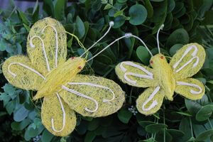 Žlté dekoračné motýle 2-set