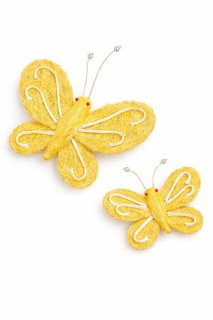 Žlté dekoračné motýle 2-set