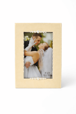 Négyzet alakú luxus esküvői képkeret 10x15cm 