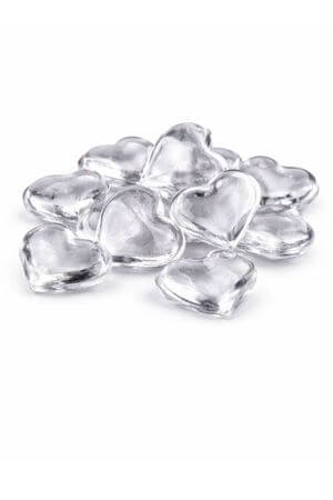 Átlátszó dekor szívek 36db 2,3cm