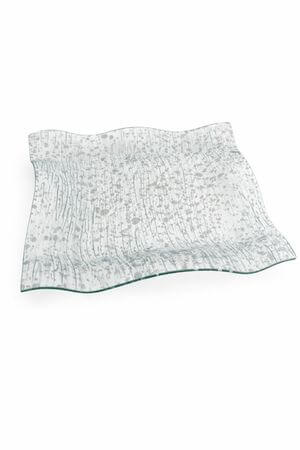 Barázdás négyzet alakú átlátszó tányér 27cm