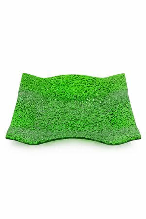 Zelený sklenený tanier štvorec 22 cm