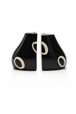Čierna váza BLACK&WHITE 2ks 14cm