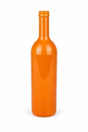 Narancssárga borosüveg alakú kerámia váza 32cm 