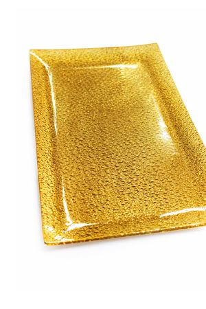 Narancssárga üveg dísztálca 39cm