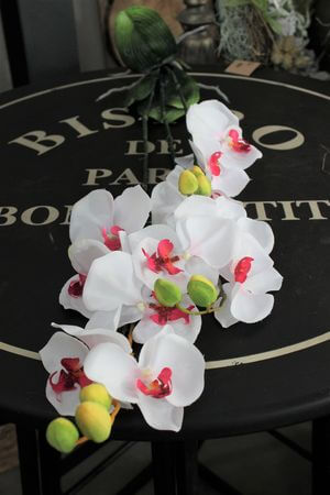 Fehér három szárú mű orchidea 90cm