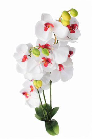 Bílá umělá třístonková orchidej 90cm