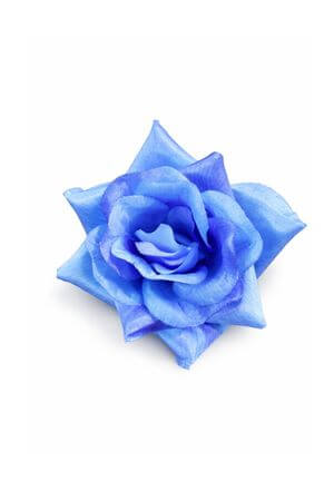 Modrá hlavička saténovej ruže 12ks 8cm