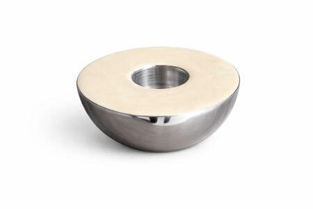 Krémes-ezüst kerek gyertyatartó Cappucino 10cm