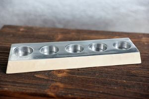 Krémově stříbrný svícen Cappucino 30cm