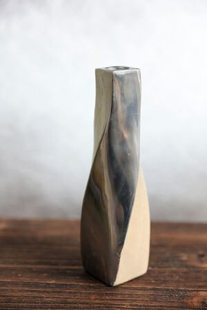 Krémově stříbrný svícen Cappucino 20cm