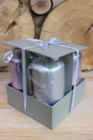 Strieborné a fialové adventné sviečky 15cm 4set