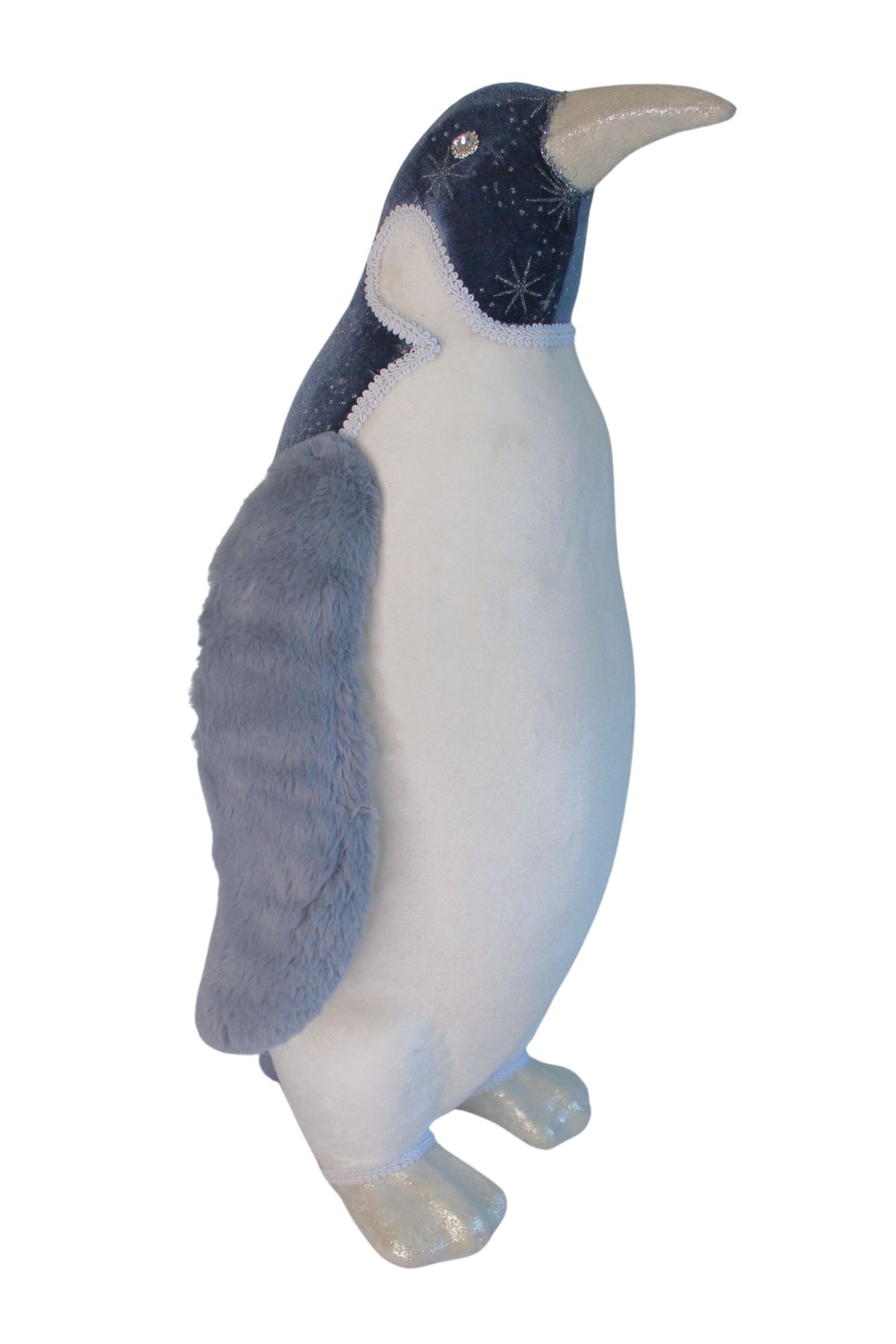 Jégkék karácsonyi dekoráció pingvin 58cm