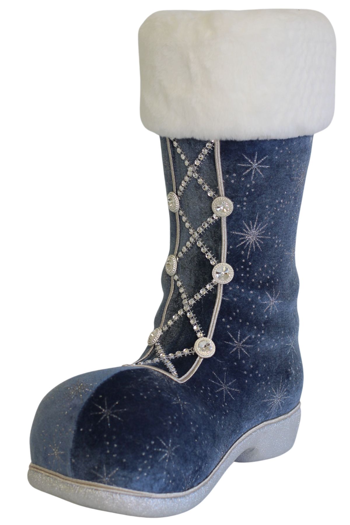 Jégkék karácsonyi csizma 40cm