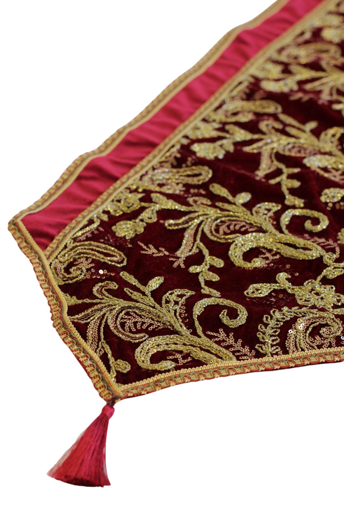 Luxusná červená štóla na stôl 140cm
