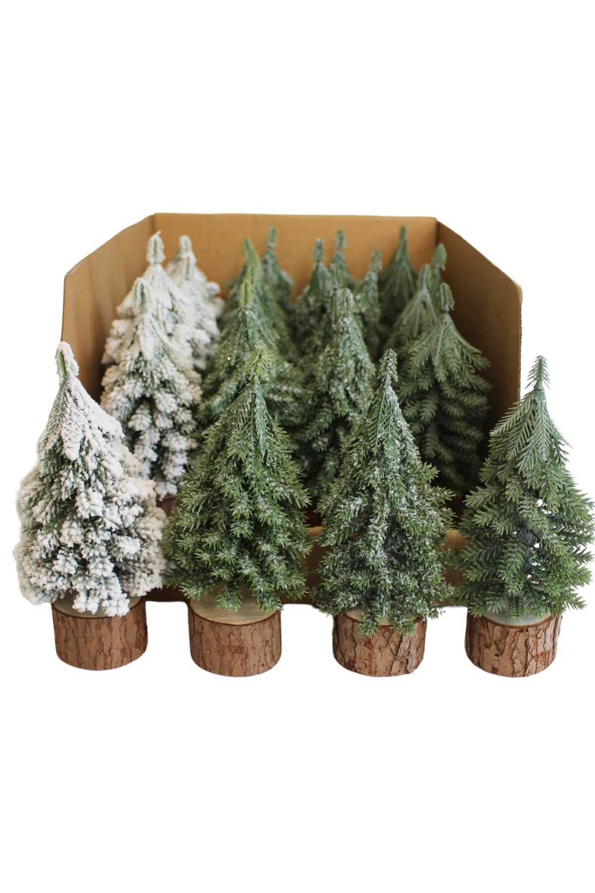 Dekoračné umelé vianočné stromčeky 19cm 24ks