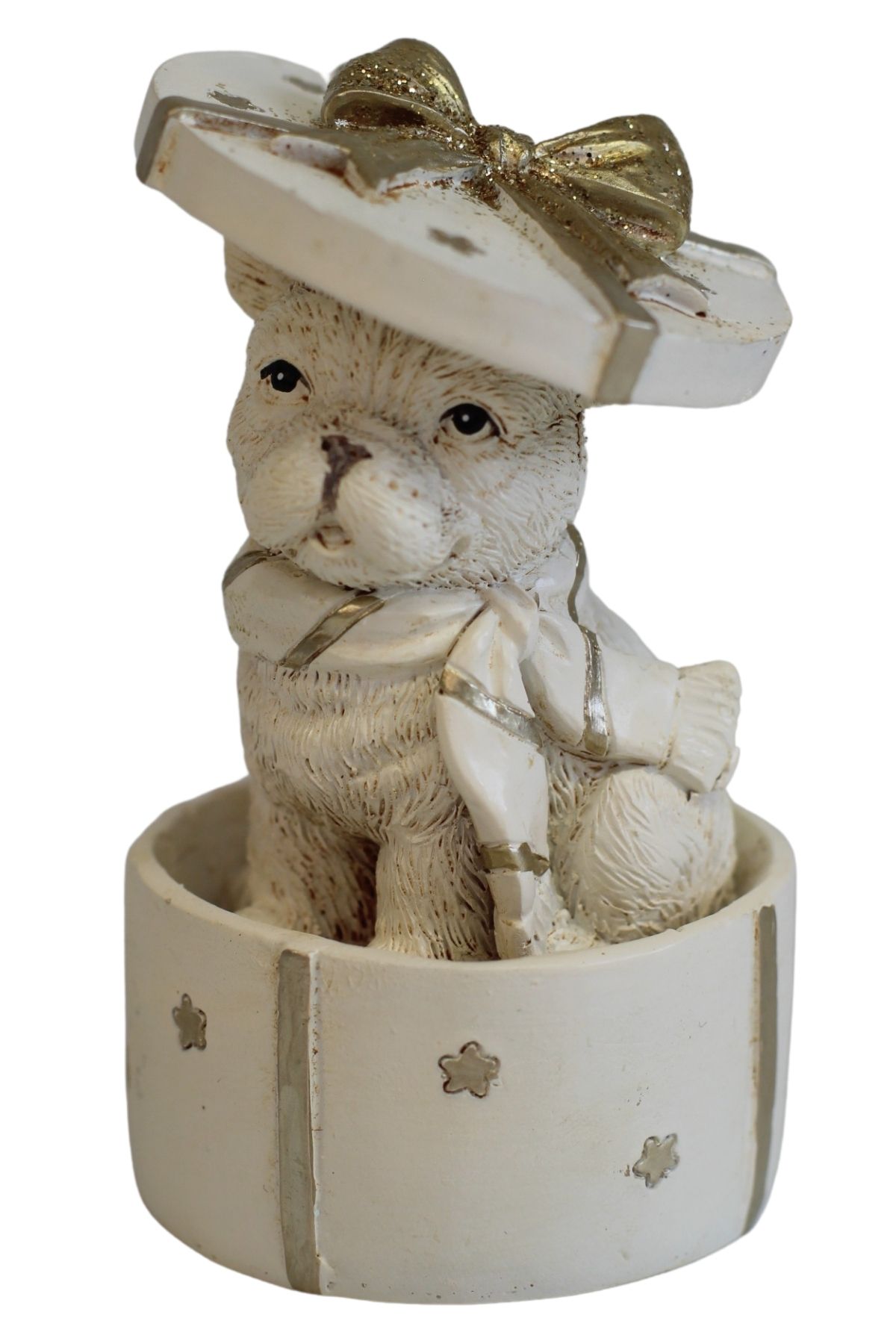 Bíle zlatý vánoční pejsek 10cm